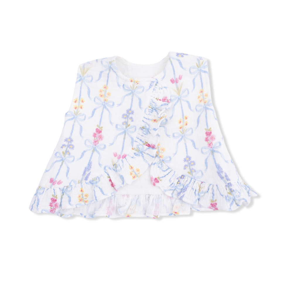 Ribbon Bouquets - Ruffle Back Top And Bloomer by Angel Dear - back view