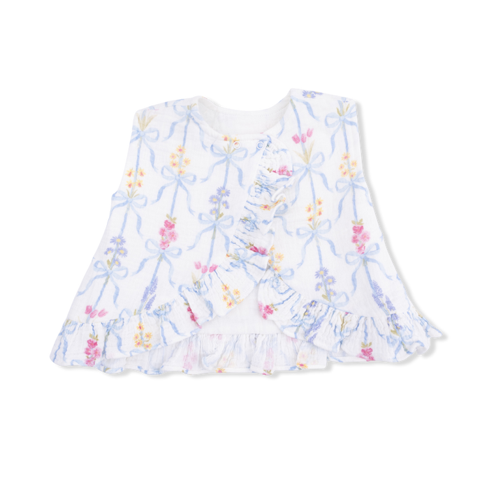 Ribbon Bouquets - Ruffle Back Top And Bloomer by Angel Dear - back view