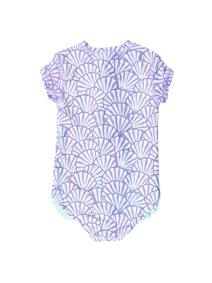 Girl Short Sleeve Rash Guard One Piece