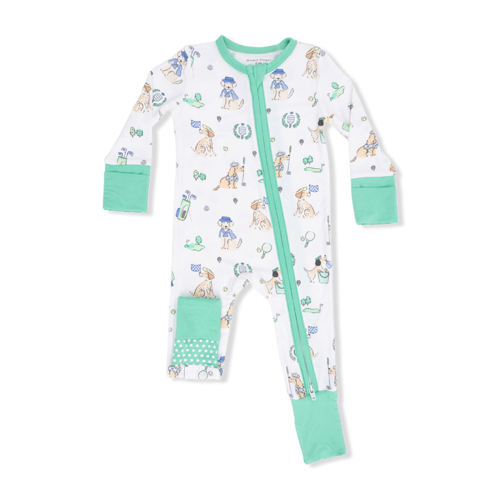 Country Club Dogs Neutral - Convertible Romper by Angel Dear - baby one-piece romper