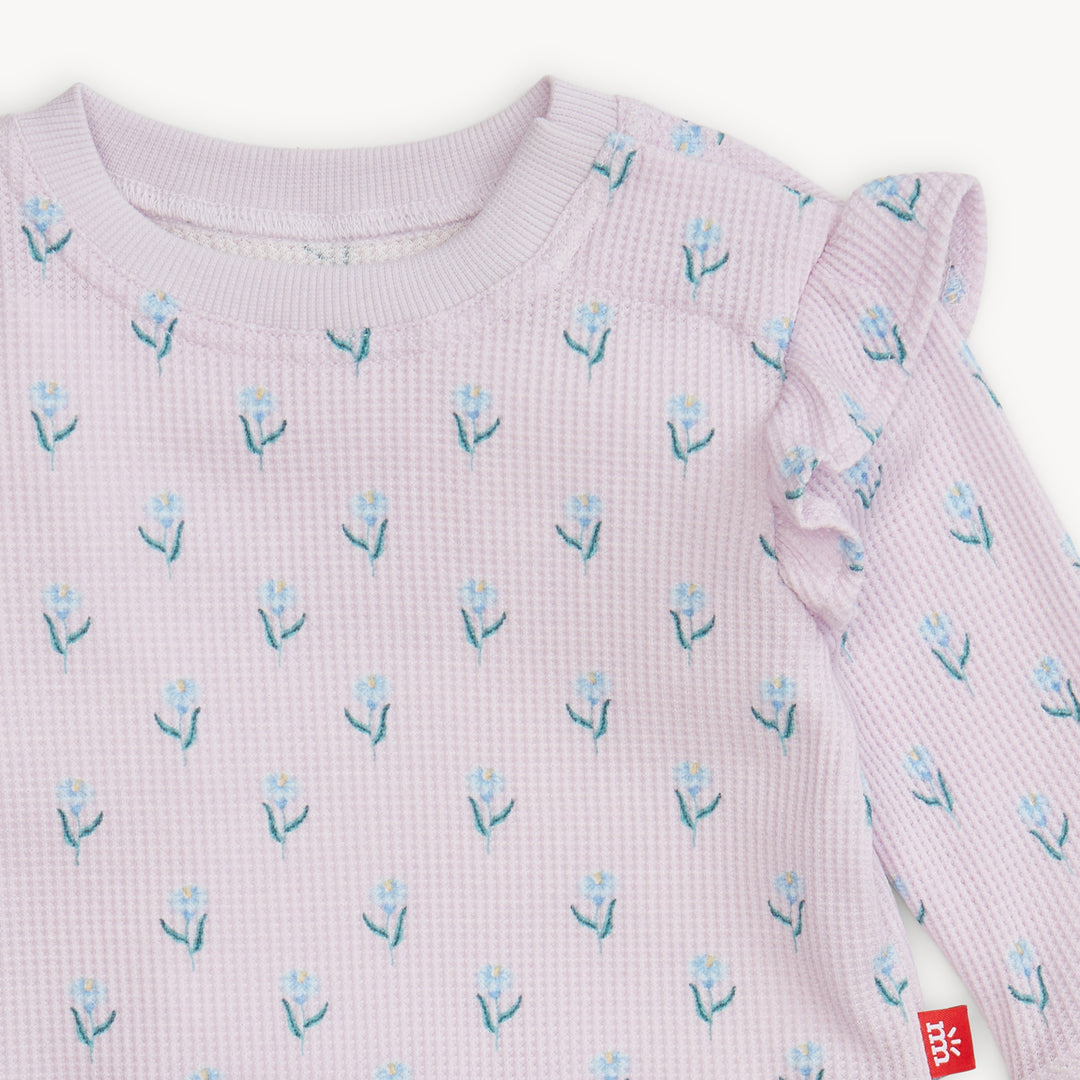 Lavendar Floral Waffle Set