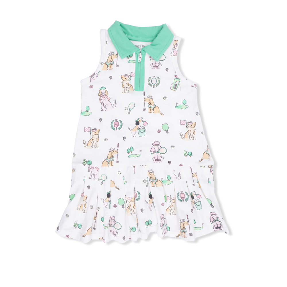 Country Club Dogs Pink - Polo Tennis Dress With Cartwheel Short by Angel Dear - back view
