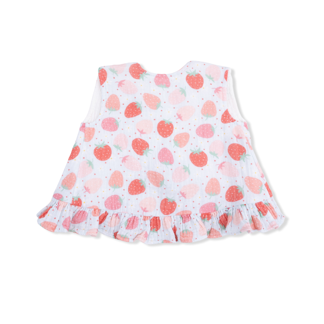 Strawberry Bliss - Ruffle Back Top & Bloomer by Angel Dear - back view