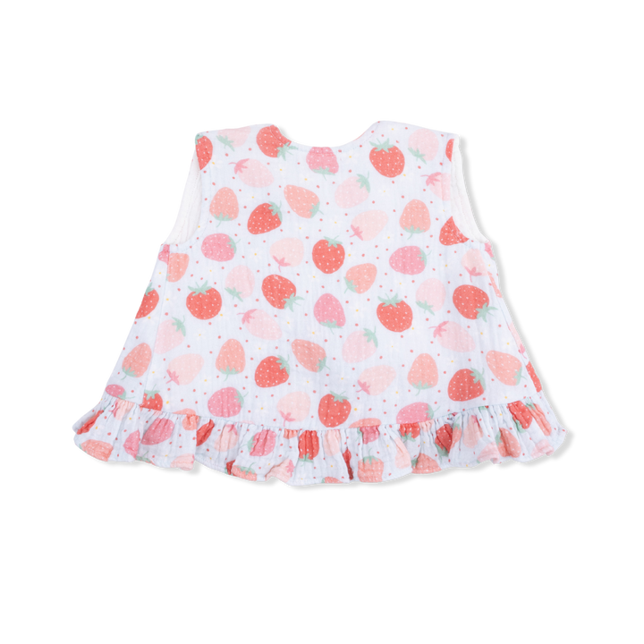 Strawberry Bliss - Ruffle Back Top & Bloomer by Angel Dear - back view