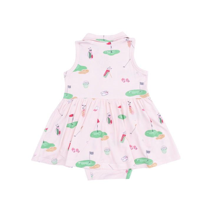 Golf Things Pink Polo Collar Bodysuit Dress