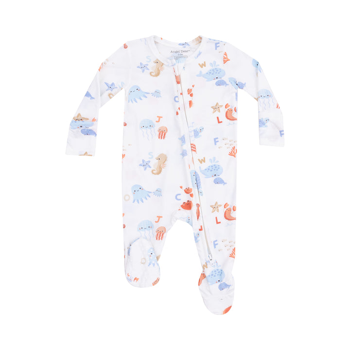 Coastal Abcs 2 Way Zipper Footie