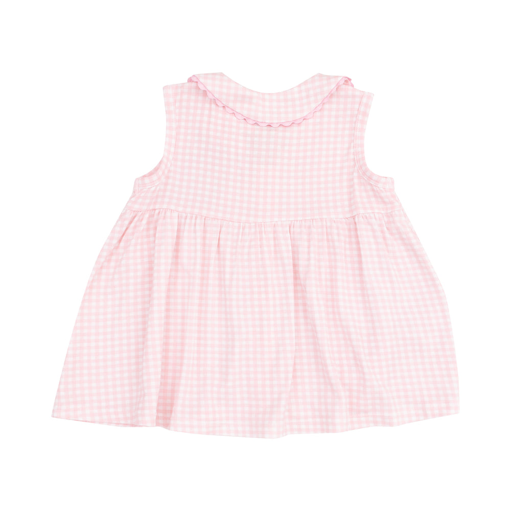 Mini Gingham The Jill - Peter Pan Button Front Dress by Angel Dear - alternate view
