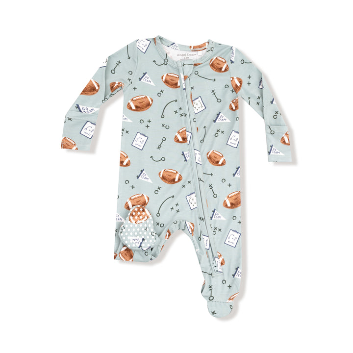 Grey Mist Touchdown Time 2 Way Zipper Footie