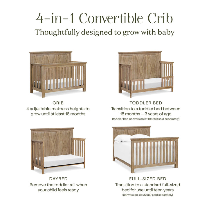 Emory Farmhouse 4-in-1 Convertible Crib